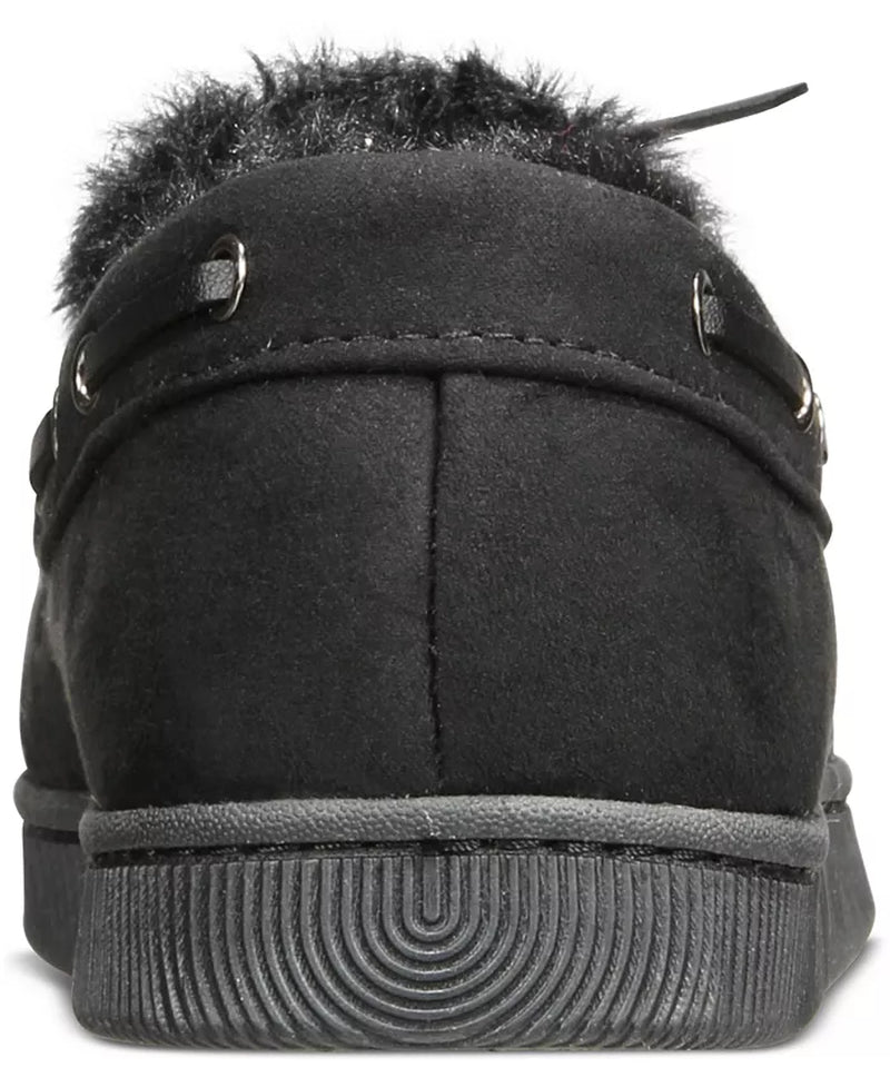 Men'S Faux-Suede Moccasin Slippers with Faux-Fur Lining, Created for Macy'S