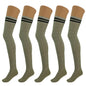 5 Pairs Over-The-Knee Thigh-High Cotton Socks for Women – Warm Boot Leg Warmers, Soft & Stretchy Knit Stockings