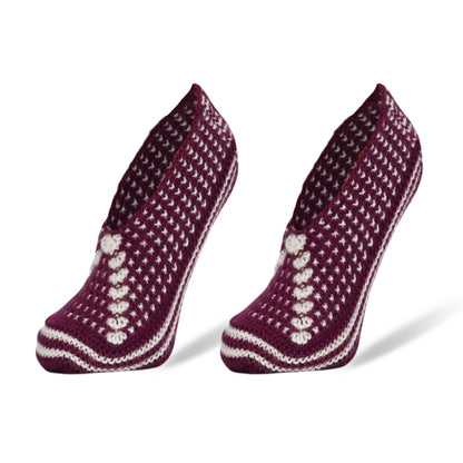 Crochet Hand Knit Slippers for Women Socks 1 Pair Shoe Size 5-7