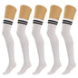5 Pairs Over-The-Knee Thigh-High Cotton Socks for Women – Warm Boot Leg Warmers, Soft & Stretchy Knit Stockings