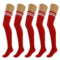 5 Pairs Over-The-Knee Thigh-High Cotton Socks for Women – Warm Boot Leg Warmers, Soft & Stretchy Knit Stockings