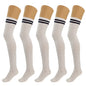 5 Pairs Over-The-Knee Thigh-High Cotton Socks for Women – Warm Boot Leg Warmers, Soft & Stretchy Knit Stockings