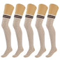 5 Pairs Over-The-Knee Thigh-High Cotton Socks for Women – Warm Boot Leg Warmers, Soft & Stretchy Knit Stockings