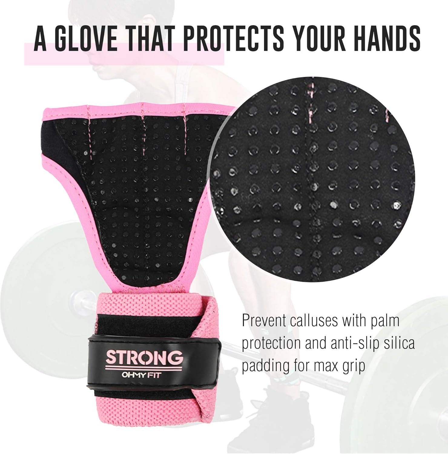 Strong Women'S Wrist Wrap Gloves - Wrist Support Grips for Workout, Weight Training, Pilates, Yoga & More