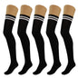 5 Pairs Over-The-Knee Thigh-High Cotton Socks for Women – Warm Boot Leg Warmers, Soft & Stretchy Knit Stockings