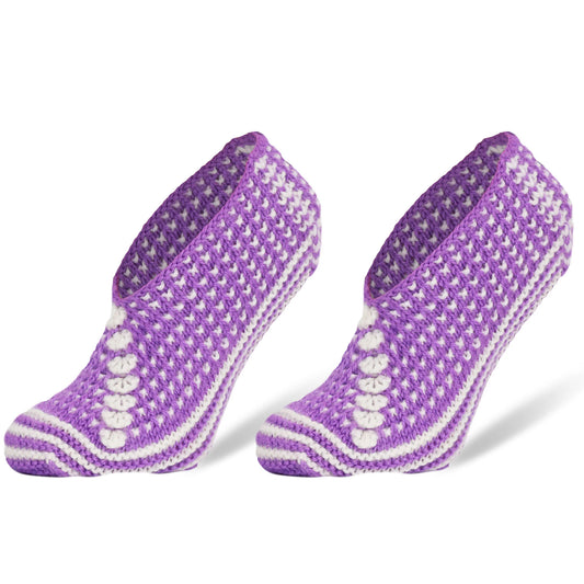 Crochet Hand Knit Slippers for Women Socks 1 Pair Shoe Size 5-7