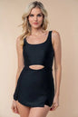 White Birch Sleeveless Swim Dress - Full Size Tie Back Performance Knit